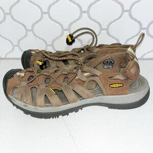 Keen Whisper Brown Leather Outdoor Hiking Sandals 7.5